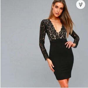 Lulus “Swooner or Later” Lace Bodycon Dress 🖤 Size XS